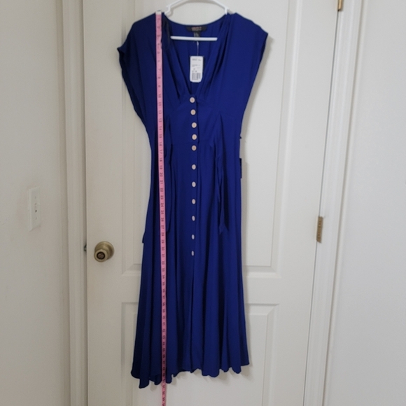 Forever 21 Size XS Indigo Blue Button Front Midi Dress, NEW with Tag - Picture 11 of 16